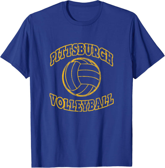 Pittsburgh Volleyball Classic Style Vintage Distressed T-Shirt - T-Shirt | Royal