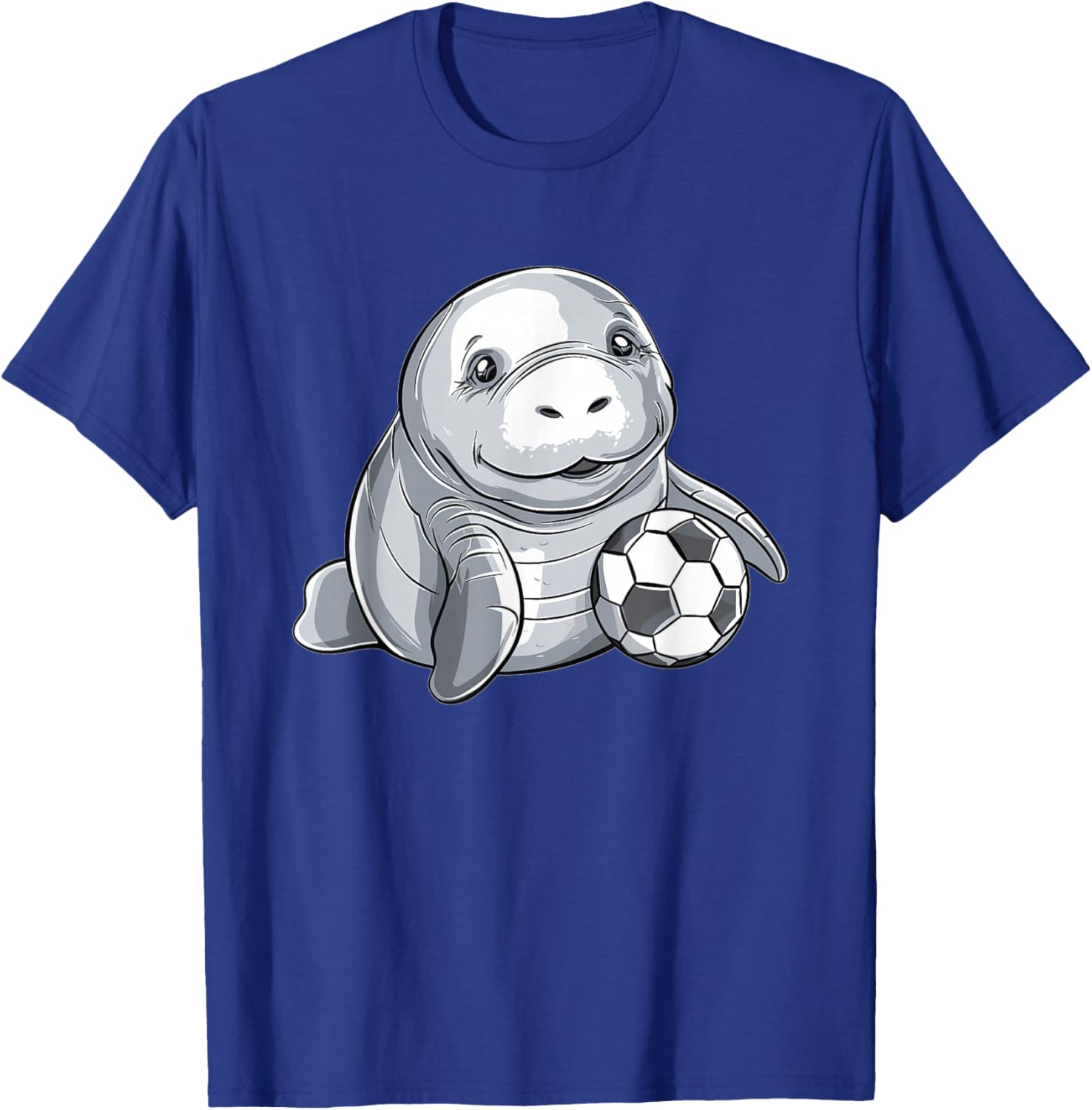 Cute Soccer Manatee T-Shirt - T-Shirt | Royal