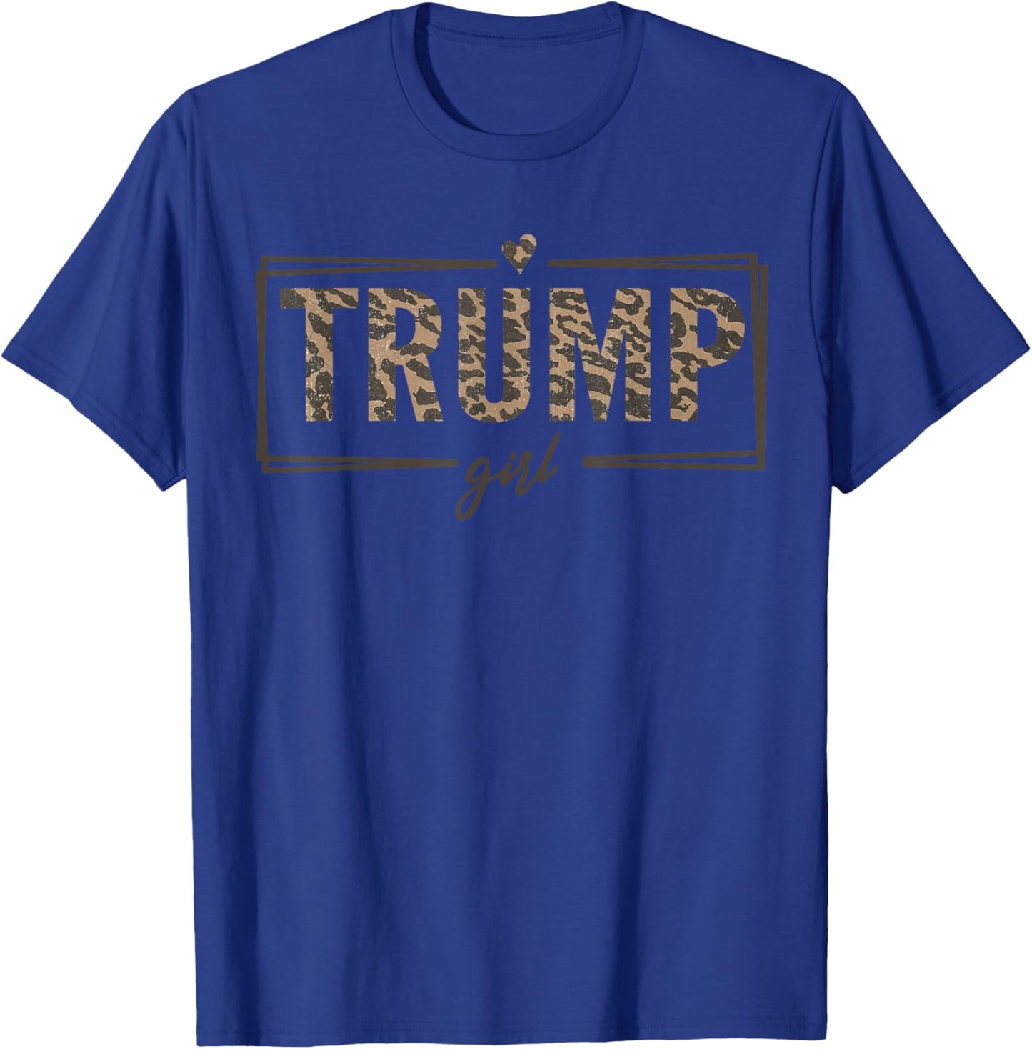 Cute Trump Girl Heart Leopard Print Cheetah Print Trump 2024 T-Shirt - T-Shirt | Royal