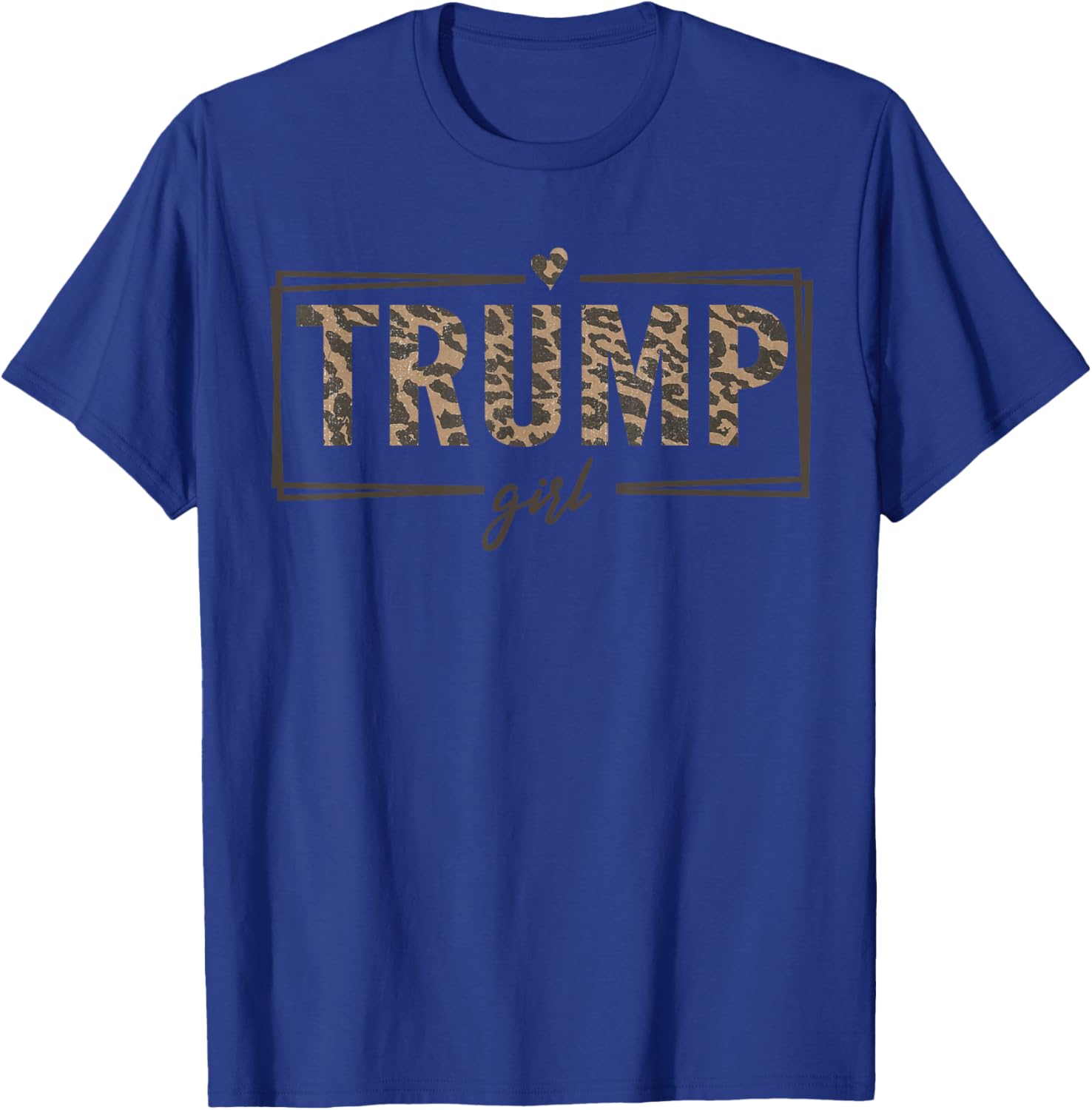 Cute Trump Girl Heart Leopard Print Cheetah Print Trump 2024 T-Shirt - T-Shirt | Royal