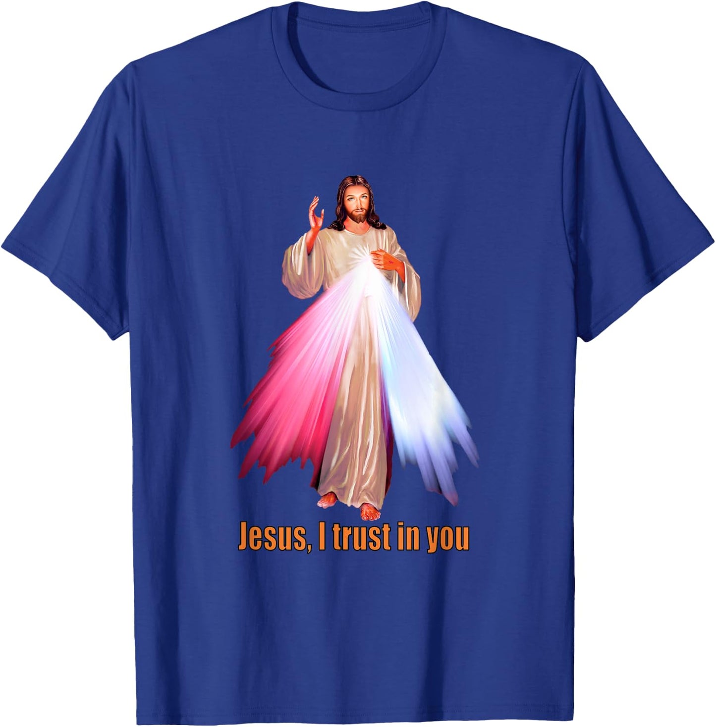 Jesus I trust in You Divine Mercy Image T-Shirt - T-Shirt | Royal