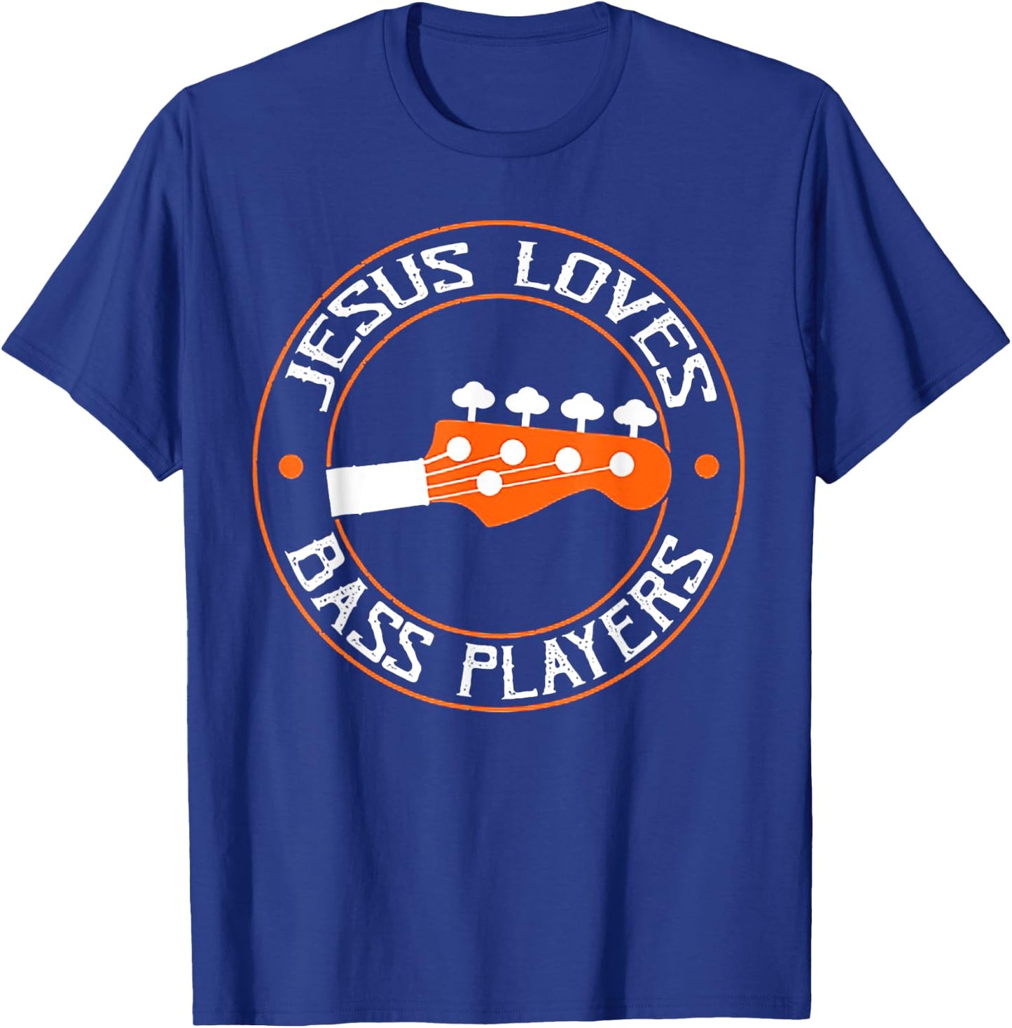 Jesus Loves Bass Players Retro Vintage T-Shirt - T-Shirt | Royal