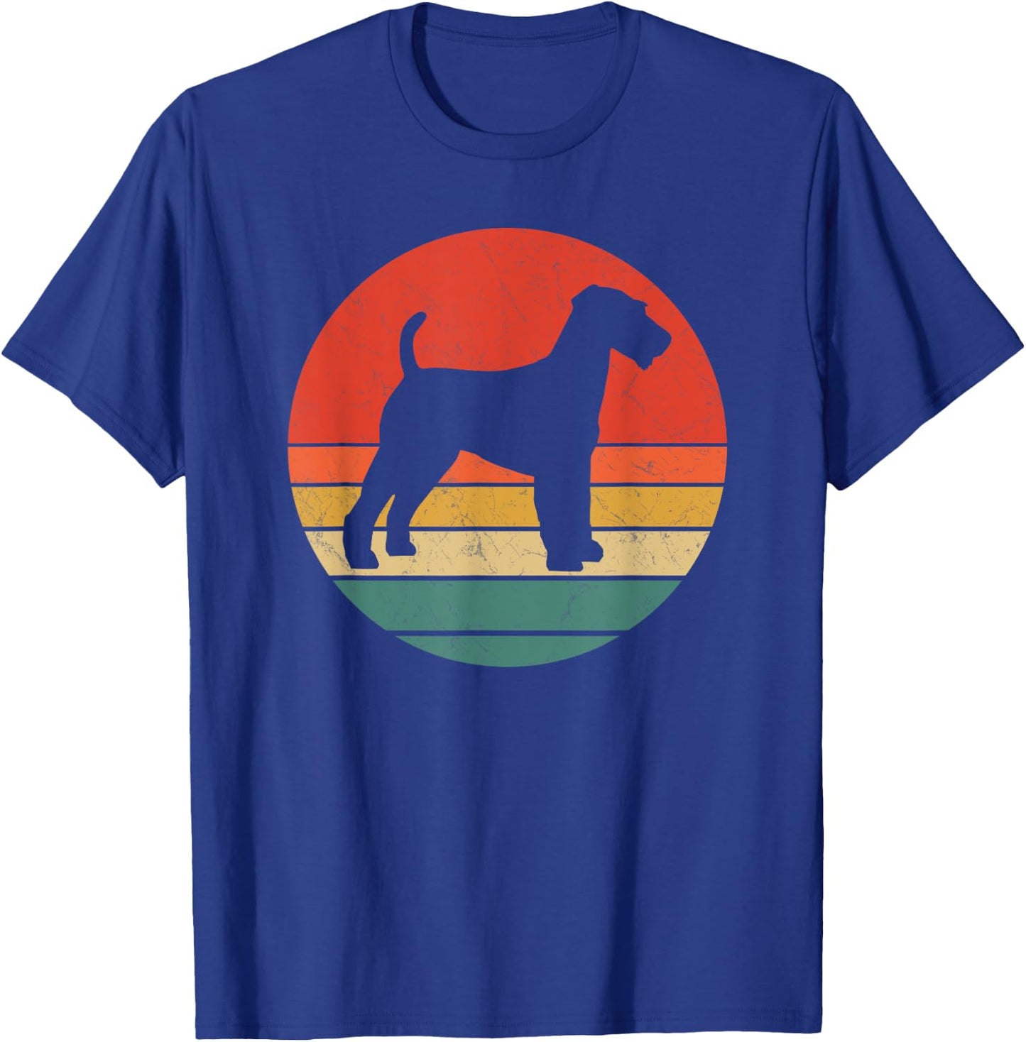Welsh Terrier Vintage Dog Silhouette Retro Cute Dogs Gift Men Women Girls Kids T-Shirt - T-Shirt | Royal