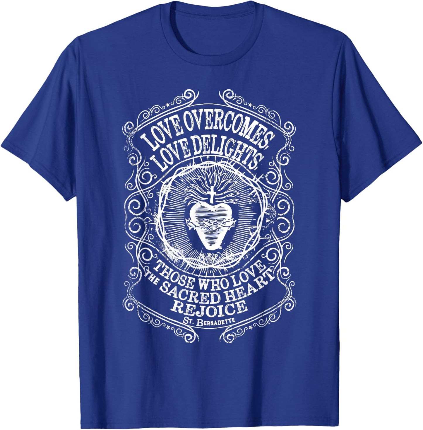 St Bernadette Soubirous of Lourdes Sacred Heart of Jesus T-Shirt - T-Shirt | Royal