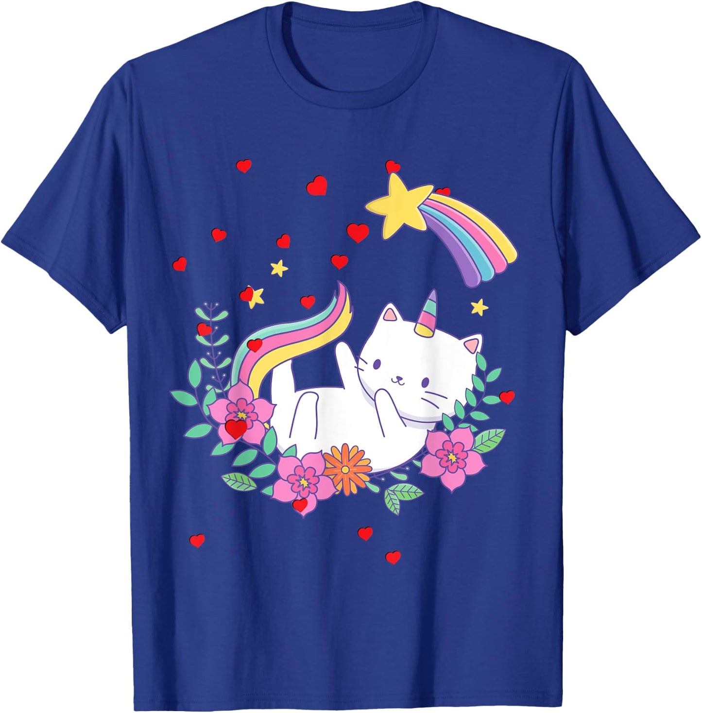 Valentines Unicorn Cat Kittycorn T-Shirt - T-Shirt | Royal