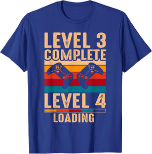 Level 3 Complete Gamer 3 Years Wedding Anniversary T-Shirt - T-Shirt | Royal