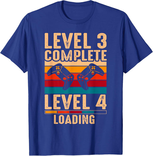 Level 3 Complete Gamer 3 Years Wedding Anniversary T-Shirt - T-Shirt | Royal