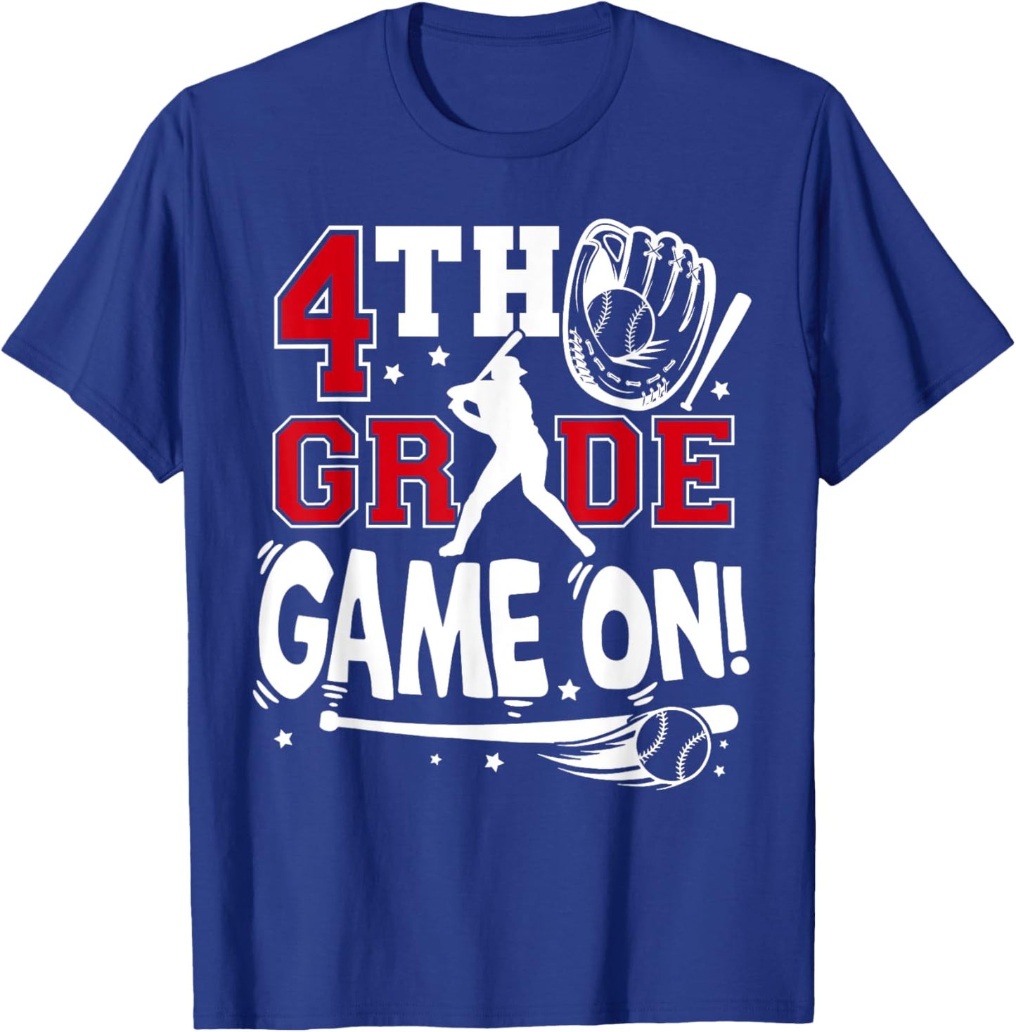 4th Grade Game On First Day of School Baseball Fourth Grade T-Shirt - T-Shirt | Royal