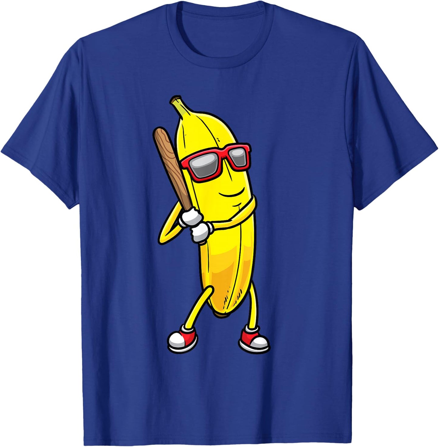 Banana Playing Baseball Fruit Lover Baseball Player T-Shirt - T-Shirt | Royal