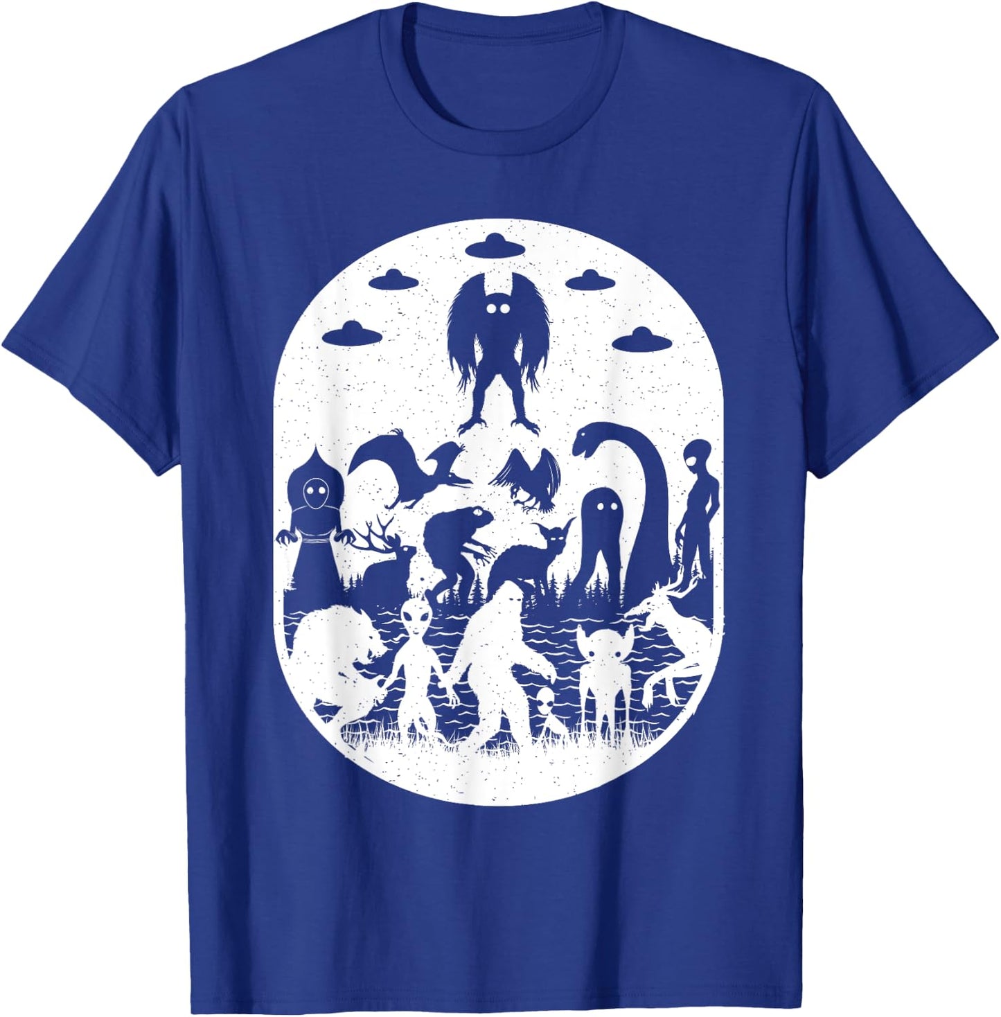 Bigfoot Mothman Dogman Aliens And Other Monsters! Cryptid T-Shirt - T-Shirt | Royal