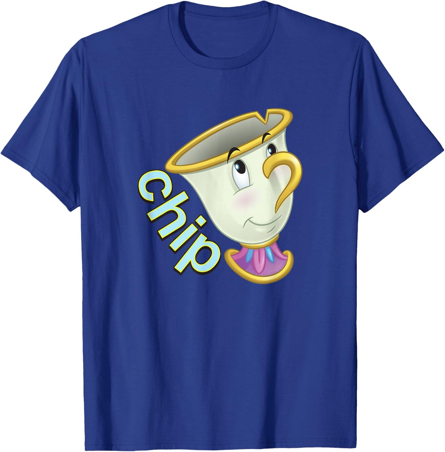 Disney Beauty and The Beast Chip Side Profile Big Face T-Shirt - T-Shirt | Royal