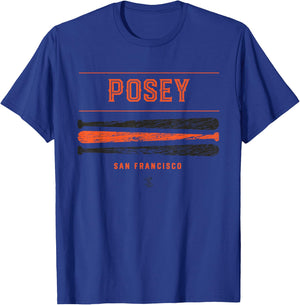 Buster Posey Vintage Baseball Bat Gameday T-Shirt - T-Shirt | Royal