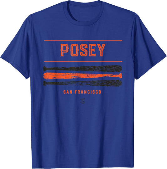 Buster Posey Vintage Baseball Bat Gameday T-Shirt - T-Shirt | Royal