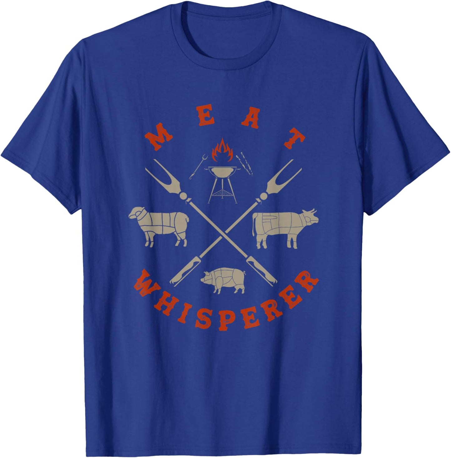 Smoked BBQ Grilling Meat Smoking Meat Whisperer Barbecue T-Shirt - T-Shirt | Royal