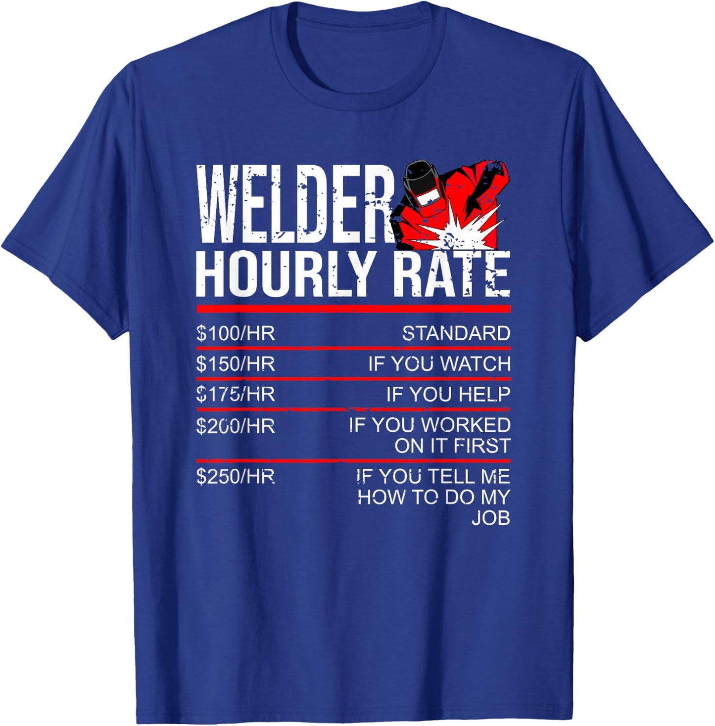 Welder Hourly Rate Funny Welder Small T-Shirt - T-Shirt | Royal