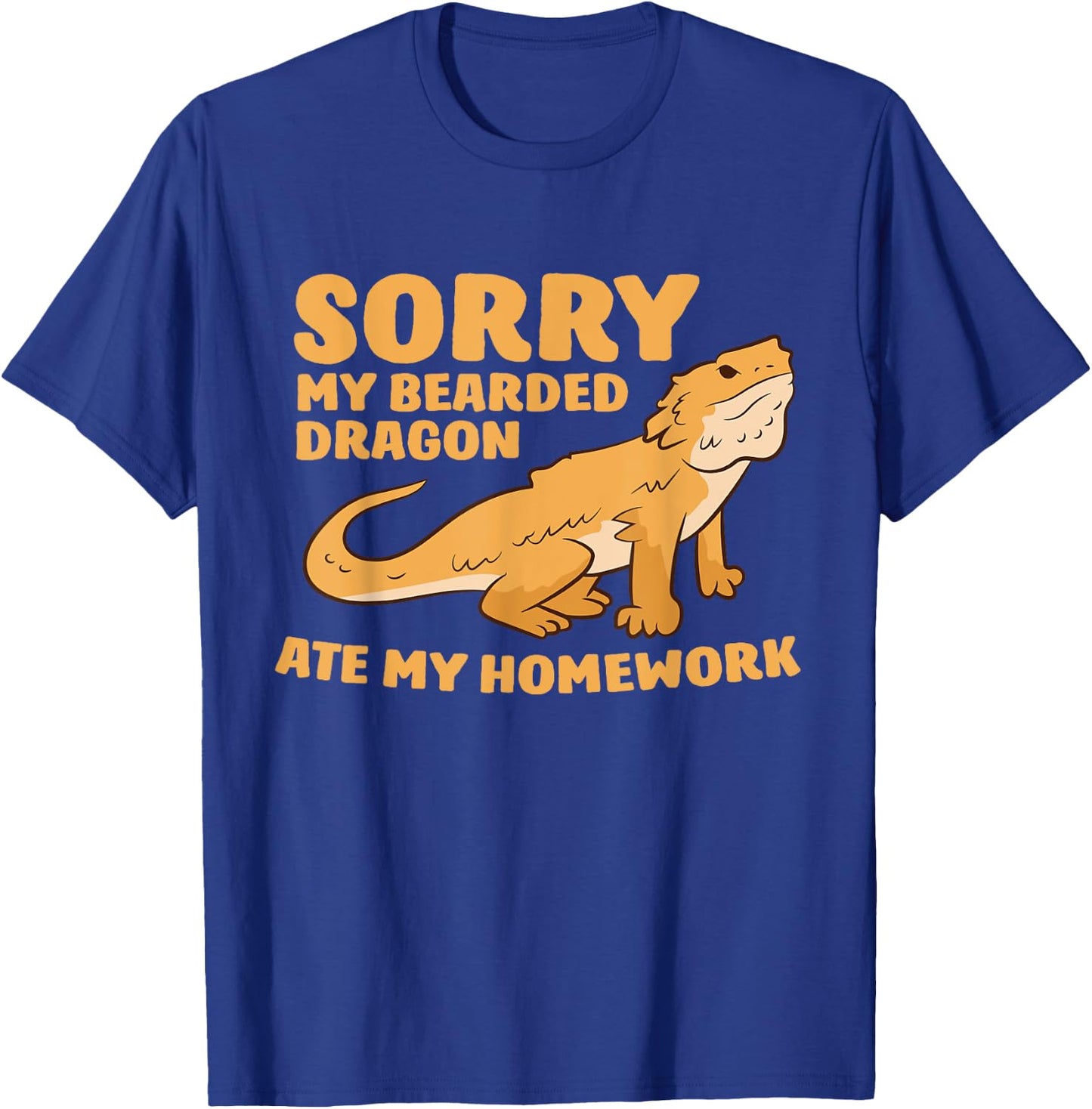 Bearded Dragon School My Bearded Dragon Ate My Homework T-Shirt - T-Shirt | Royal