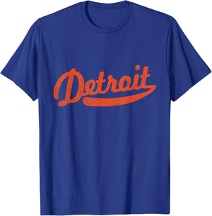Distressed Detroit Baseball Stuff Vintage Detroit T-Shirt - T-Shirt | Royal