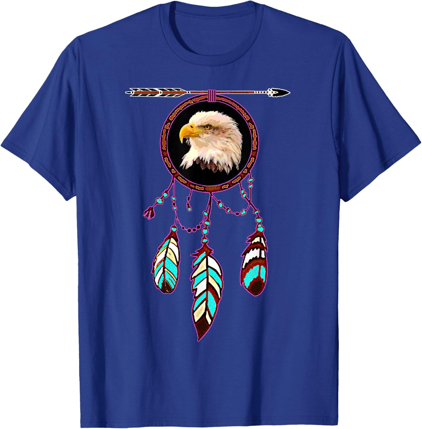 Native American Tribal Dream Catcher Eagle Spirit Animal T-Shirt - T-Shirt | Royal