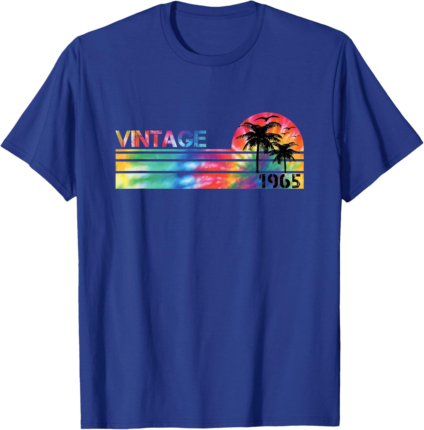 Vintage 1965 Tie Dye Vintage Birthday People Born in 1965 T-Shirt - T-Shirt | Royal