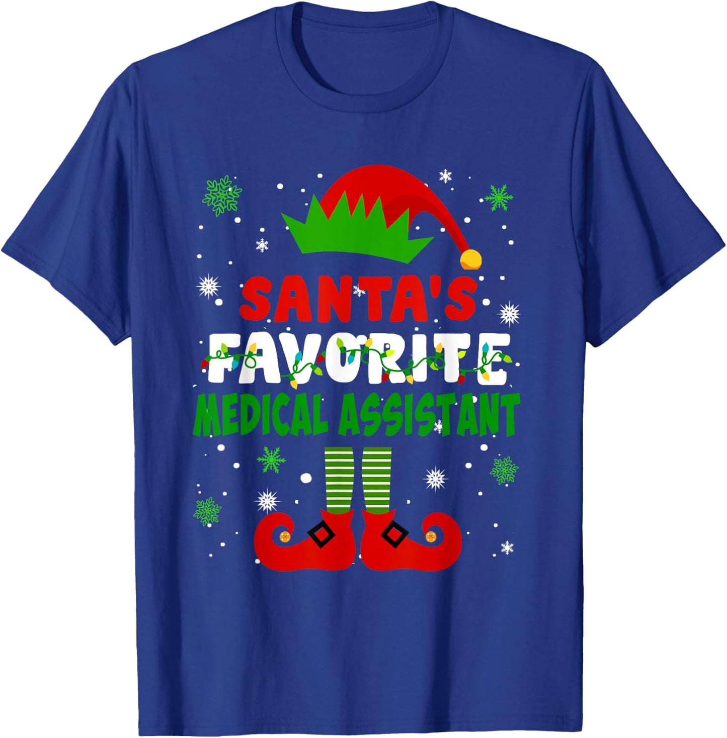 Santa's Favorite Medical Assistant Funny Christmas Gifts T-Shirt - T-Shirt | Royal