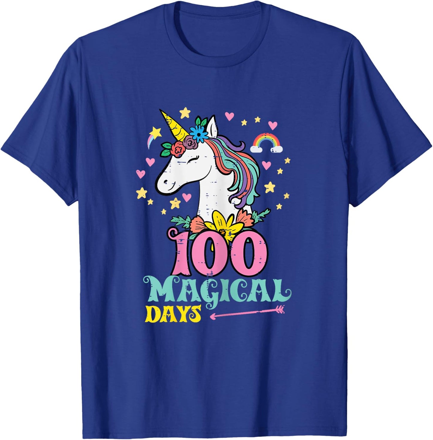 100 Days Unicorn 100th Day School Teacher Women Girls Kids T-Shirt - T-Shirt | Royal