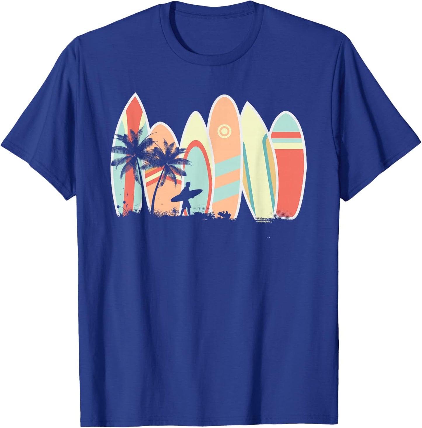 Retro Vintage Surfboard Surfing Surfboarder Wave Surfer T-Shirt - T-Shirt | Royal