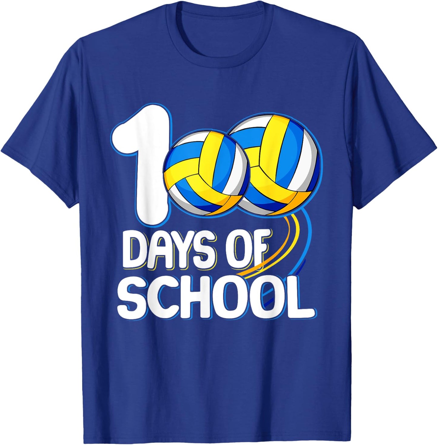 100 Days of School Volleyball Player 100th Day of School Kid T-Shirt - T-Shirt | Royal