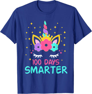 100 days of school Cute Unicorn 100th Day Of School Girls T-Shirt - T-Shirt | Royal