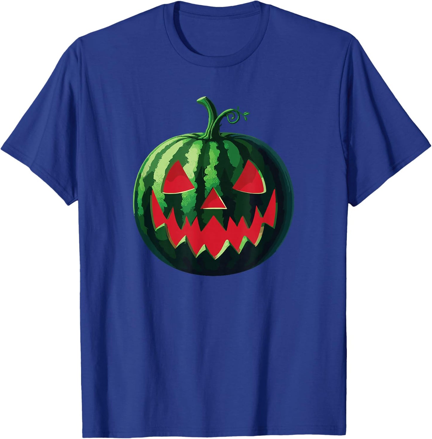 Spooky Summer Watermelon Jack-O-Lantern Halfway to Halloween T-Shirt - T-Shirt | Royal