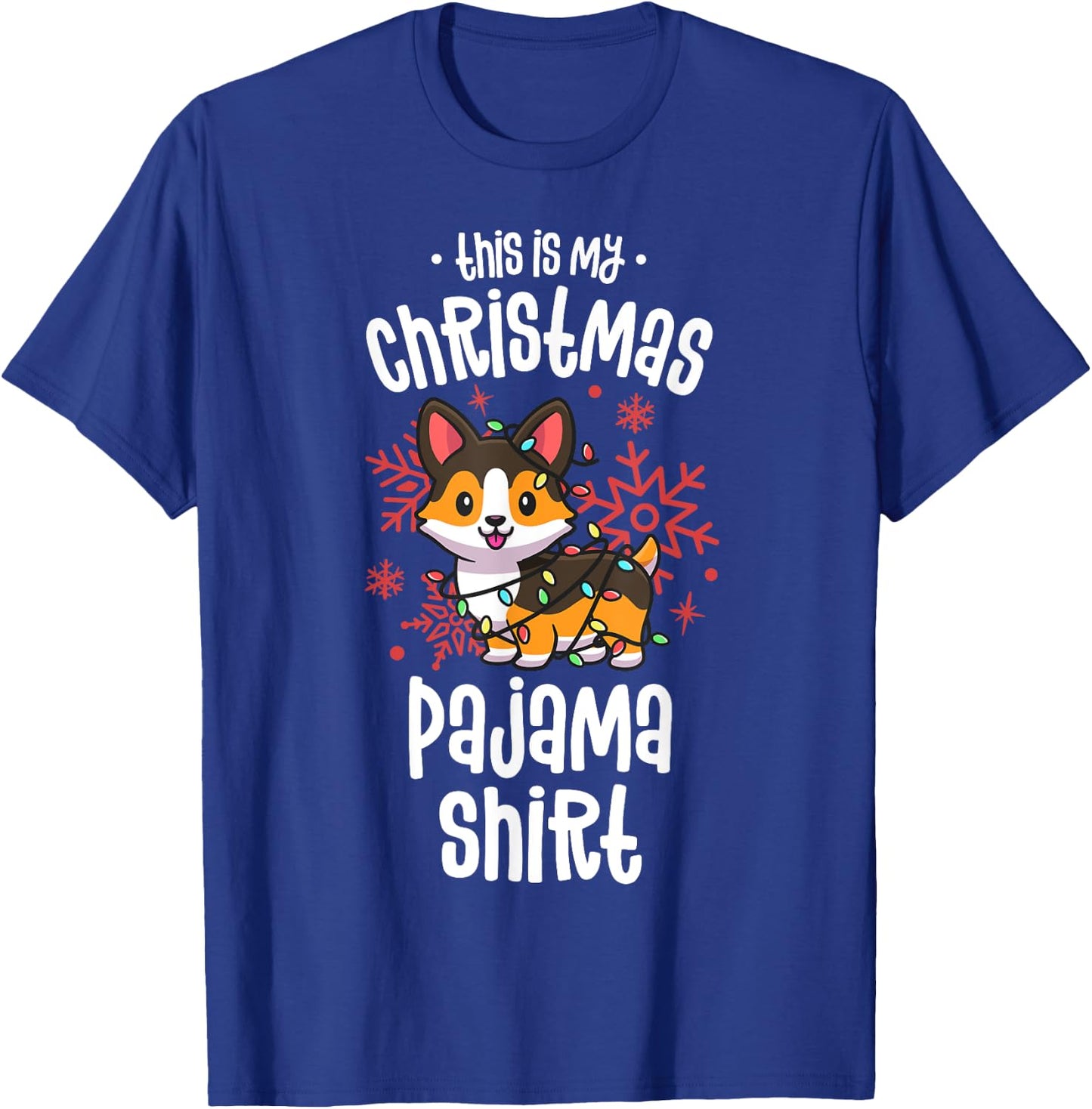 This Is My Christmas Pajama Shirt Tricolor Corgi Pjs Xmas T-Shirt - T-Shirt | Royal