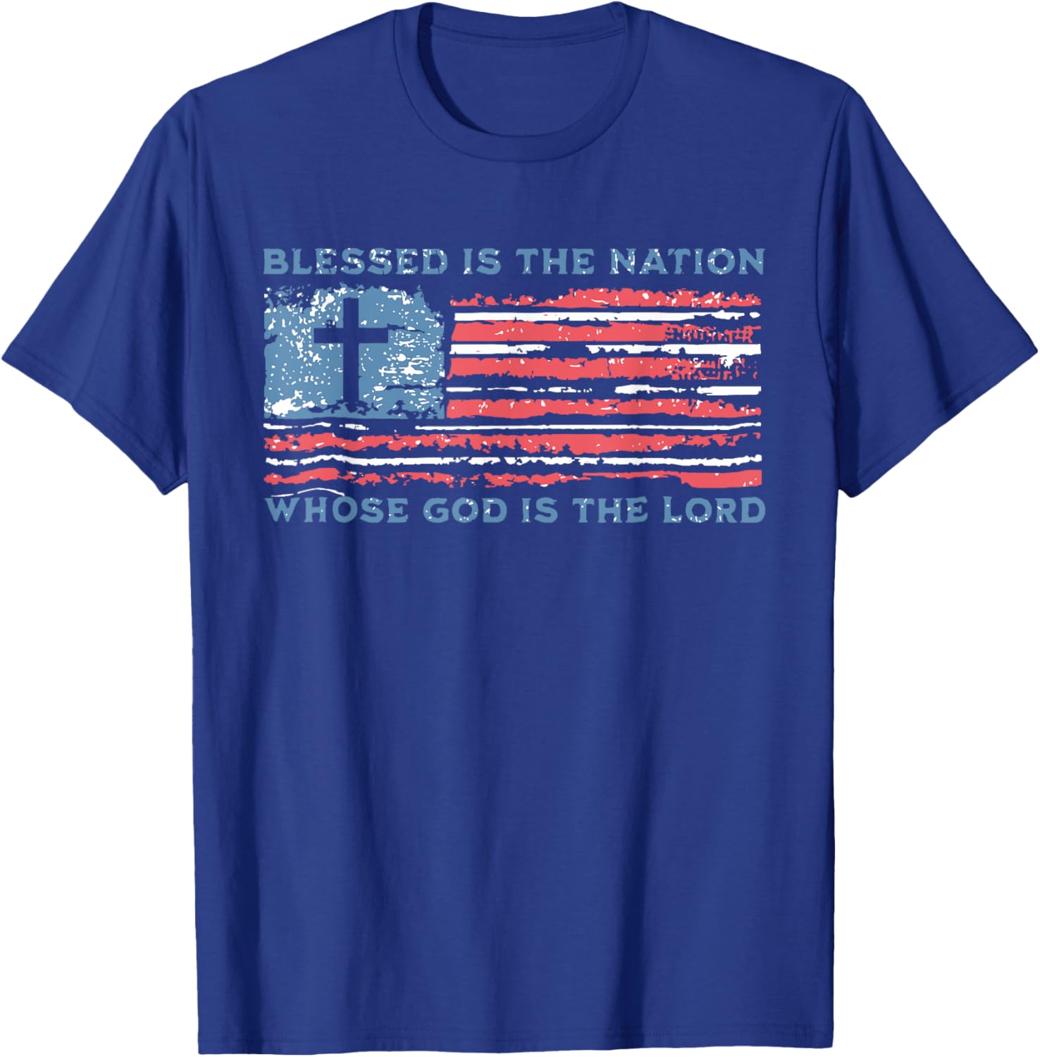 Retro Blessed Is The Nation Whose God Is The Lord Religious T-Shirt - T-Shirt | Royal