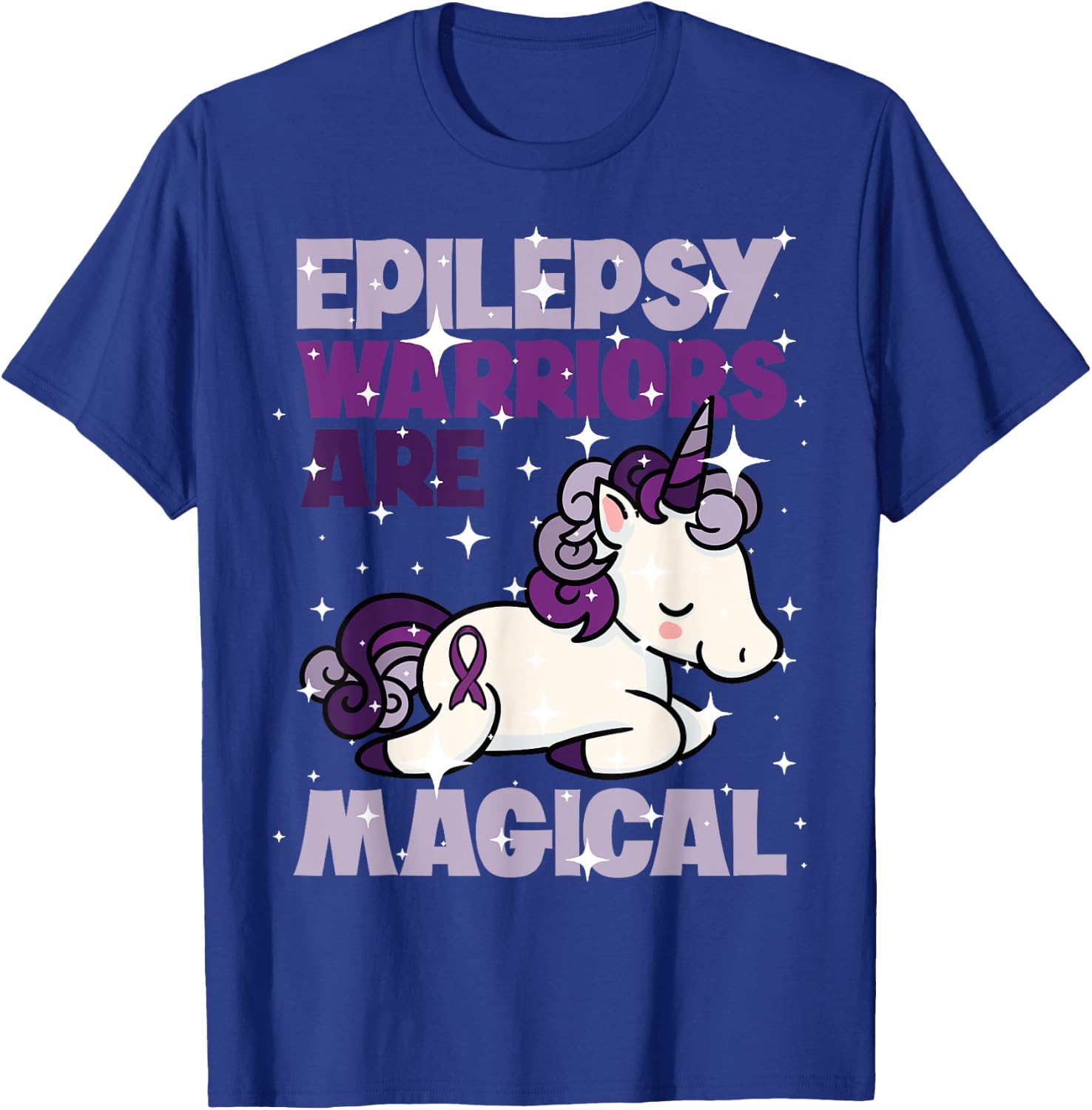 Epilepsy Warrior Epileptic Day Purple Unicorn Lover Gift T-Shirt - T-Shirt | Royal