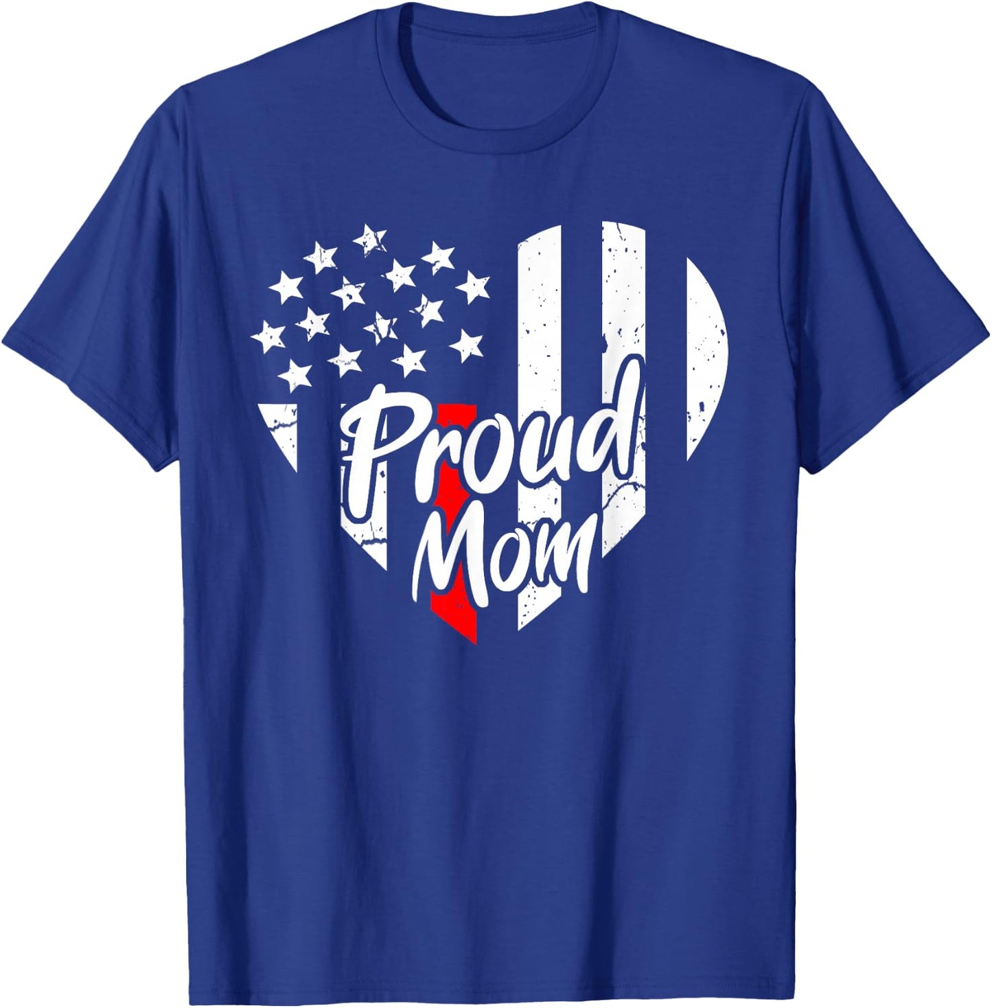 Proud Mom Of A Firefighter Mother Us Thin Red Line Shirt T-Shirt - T-Shirt | Royal