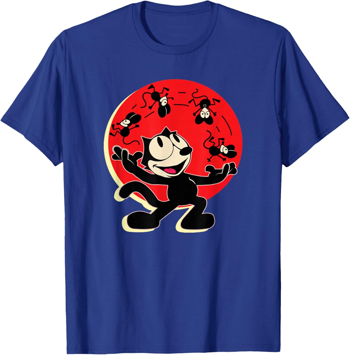 Felix Cat Juggling Mice Vintage Cartoon Retro Graphic T-Shirt - T-Shirt | Royal