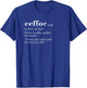 Coffee Spelled Backwards Give Eeffoc Funny Sarcastic Gift T-Shirt - T-Shirt | Royal