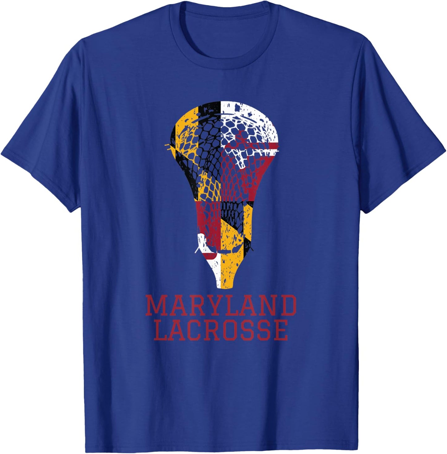 State of Maryland Flag Lacrosse Team Player Lax Coach Gift T-Shirt - T-Shirt | Royal