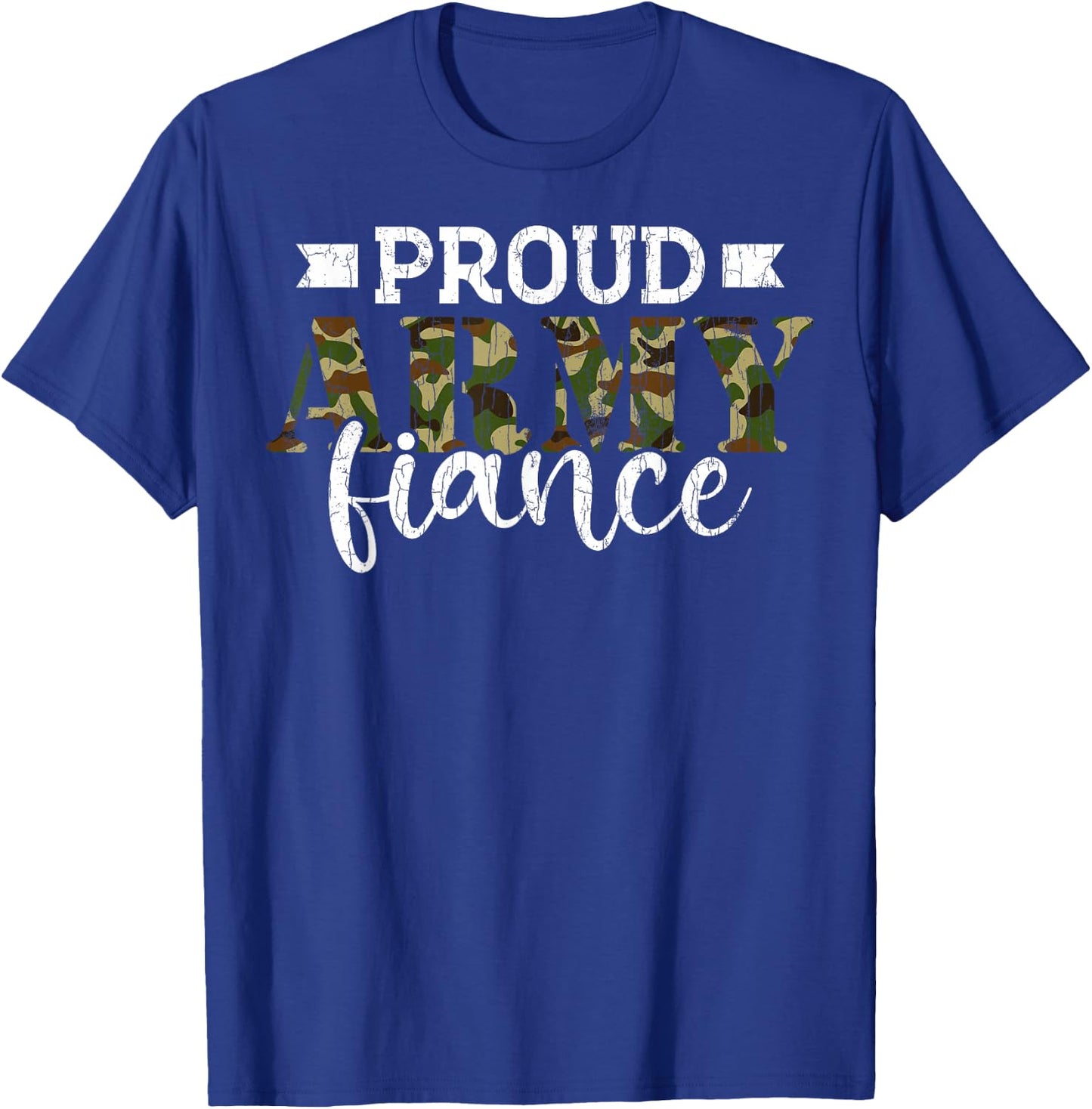 Fiancee Funny Proud Army Fiance Graphic T-Shirt - T-Shirt | Royal