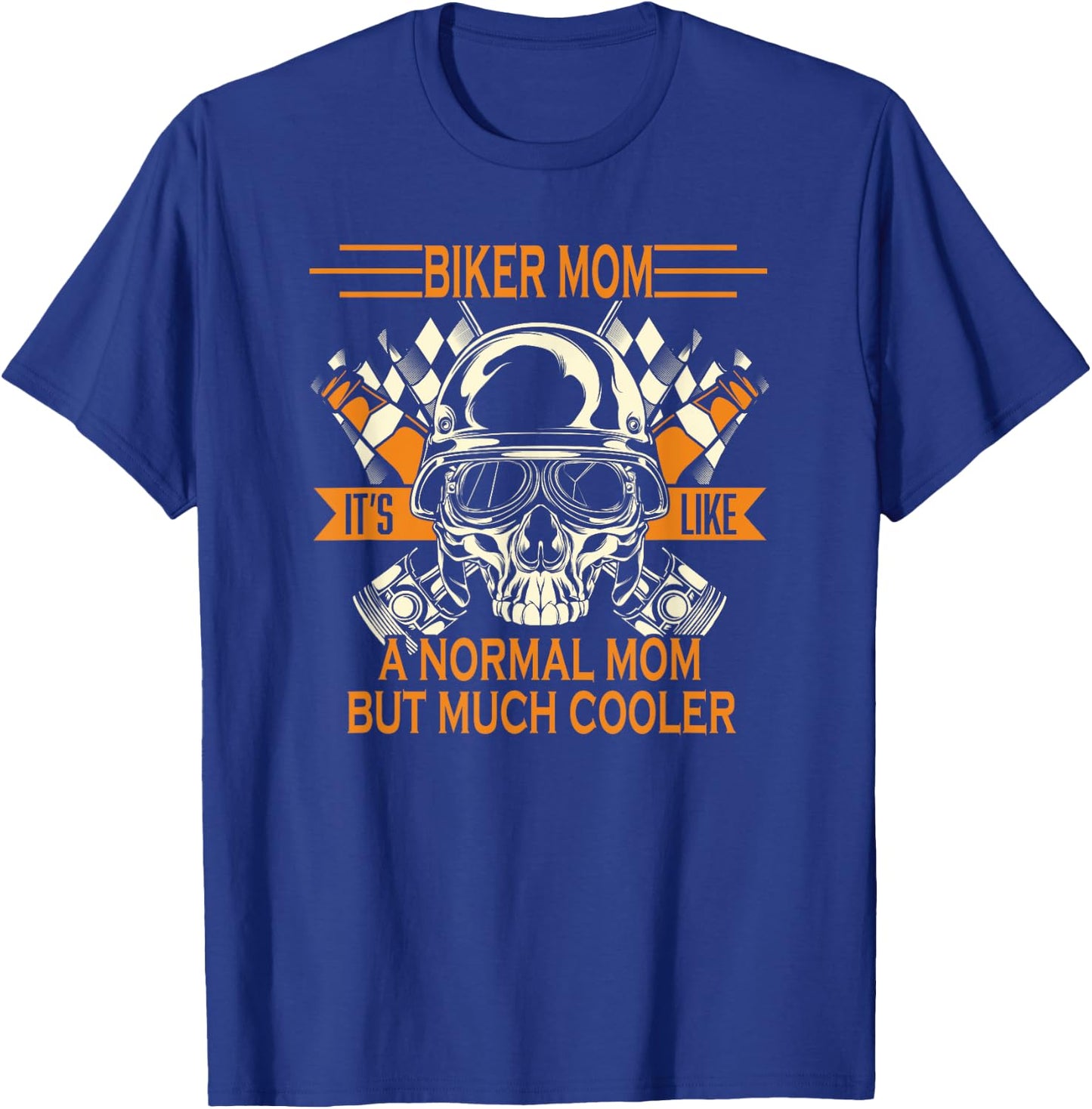 Retro Biker Mom Motorcycle Mother's Day Gift Mums T-Shirt - T-Shirt | Royal