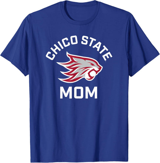 Chico State Wildcats Arched Mom T-Shirt - T-Shirt | Royal