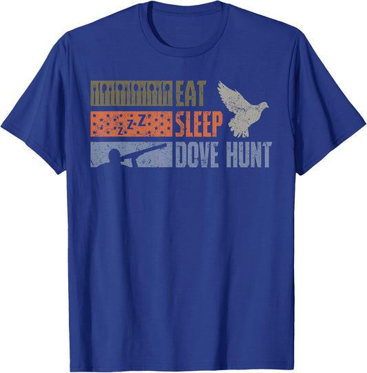 Dove Hunting Flying Bird Wing Shooting Wingshooters Hunter T-Shirt - T-Shirt | Royal