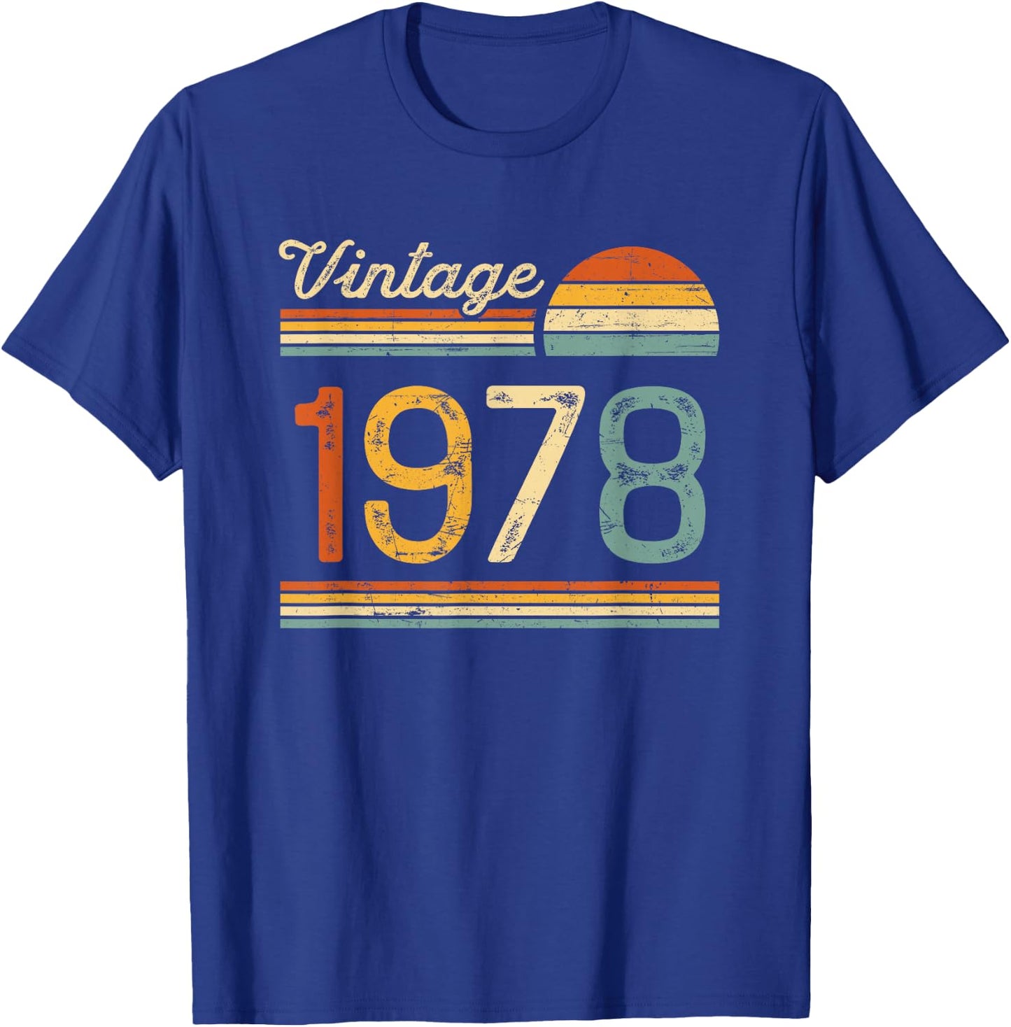 Vintage Born in 1978 - 48th Birthday 48 years old Men Women T-Shirt - T-Shirt | Royal