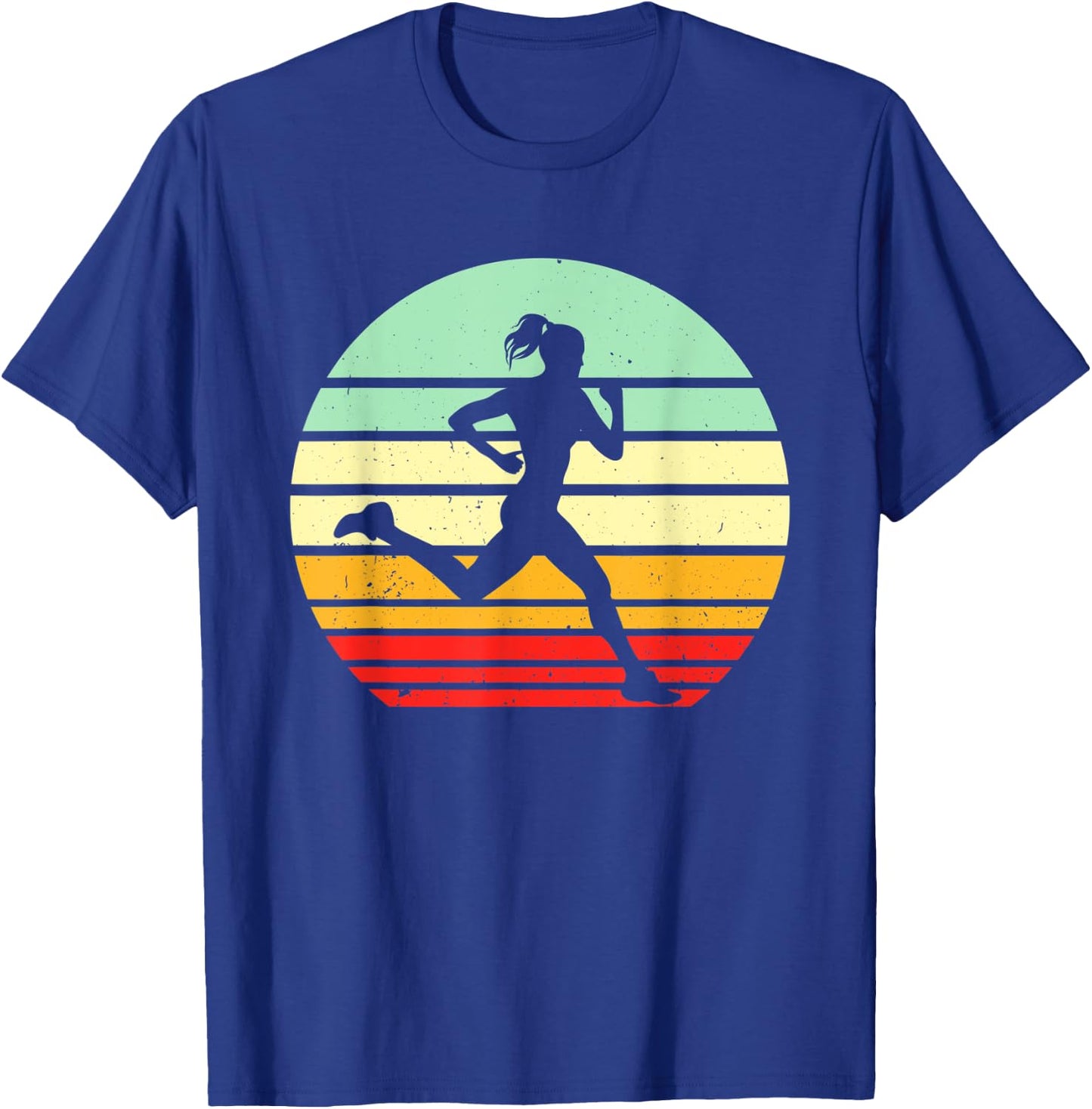 Vintage Running Marathon Jogging Run 80s Retro Runner T-Shirt - T-Shirt | Royal