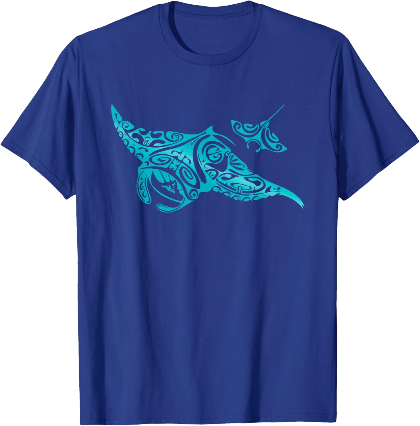 Hawaii Tribal Manta Ray Hawaiian Shirt Shark Lover T-Shirt - T-Shirt | Royal