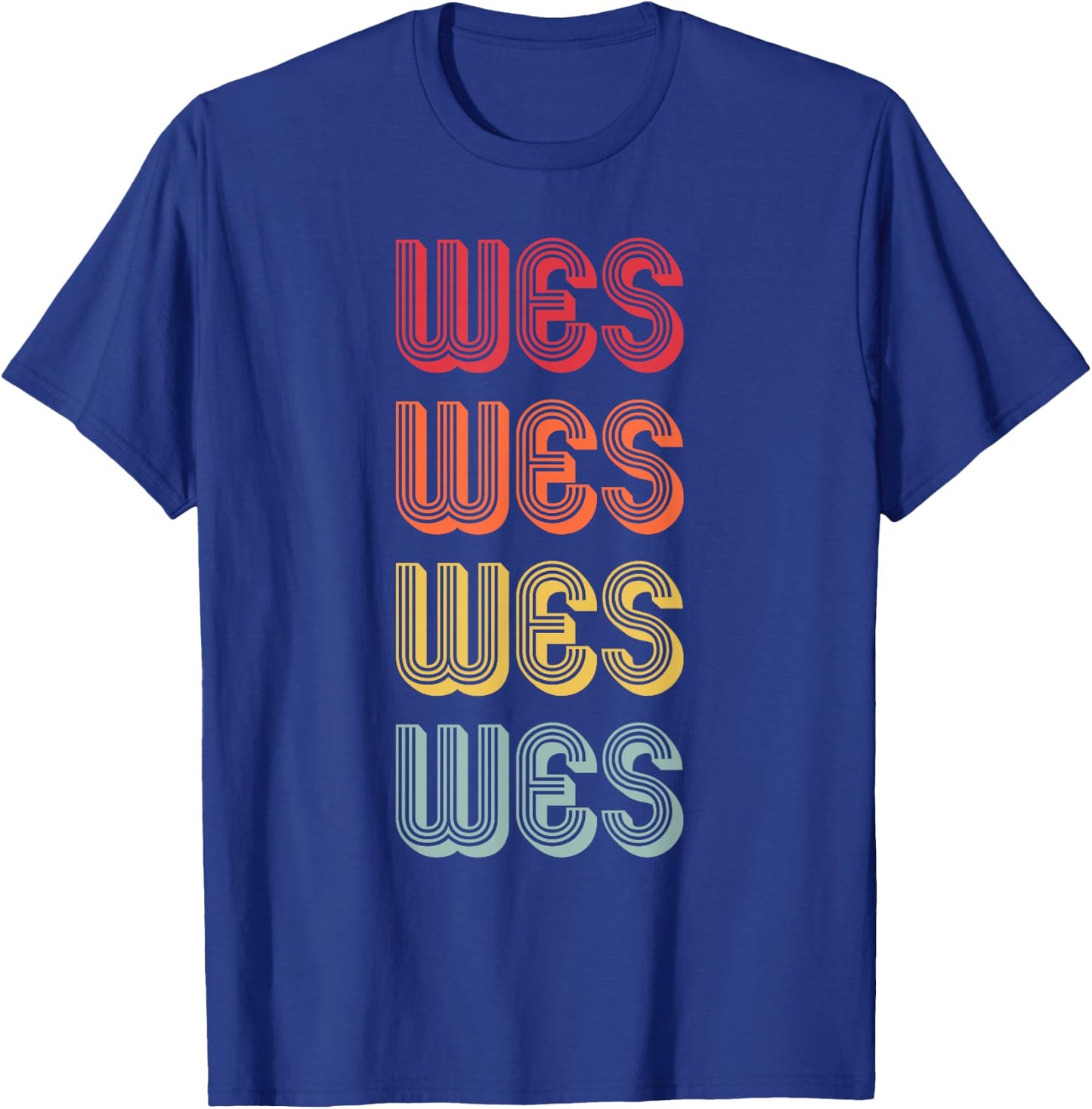 WES Gift Name Personalized Funny Retro Vintage Birthday T-Shirt - T-Shirt | Royal