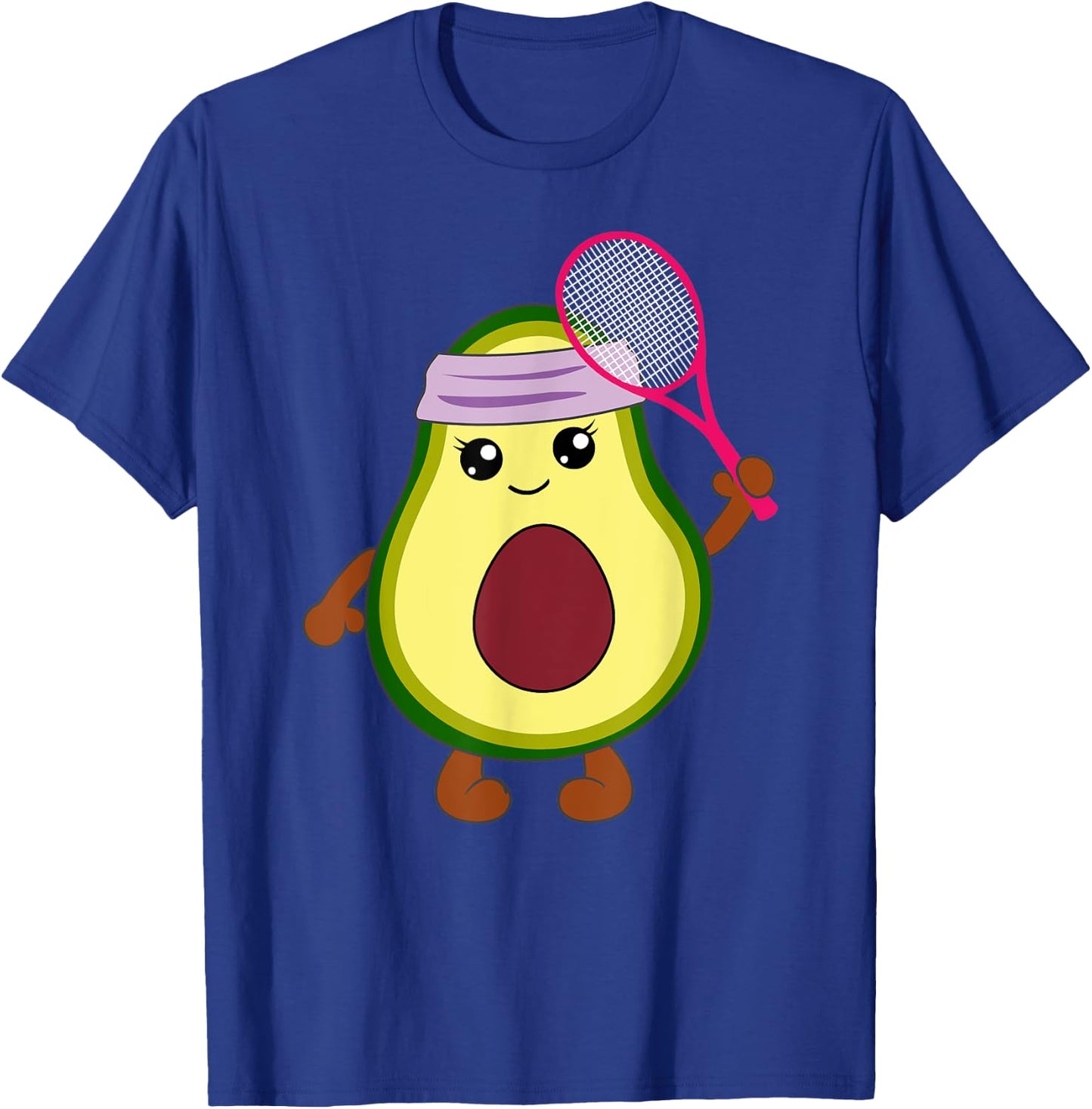 Funny Avocado Tennis Player Tennis Gift Vegetarian T-Shirt - T-Shirt | Royal
