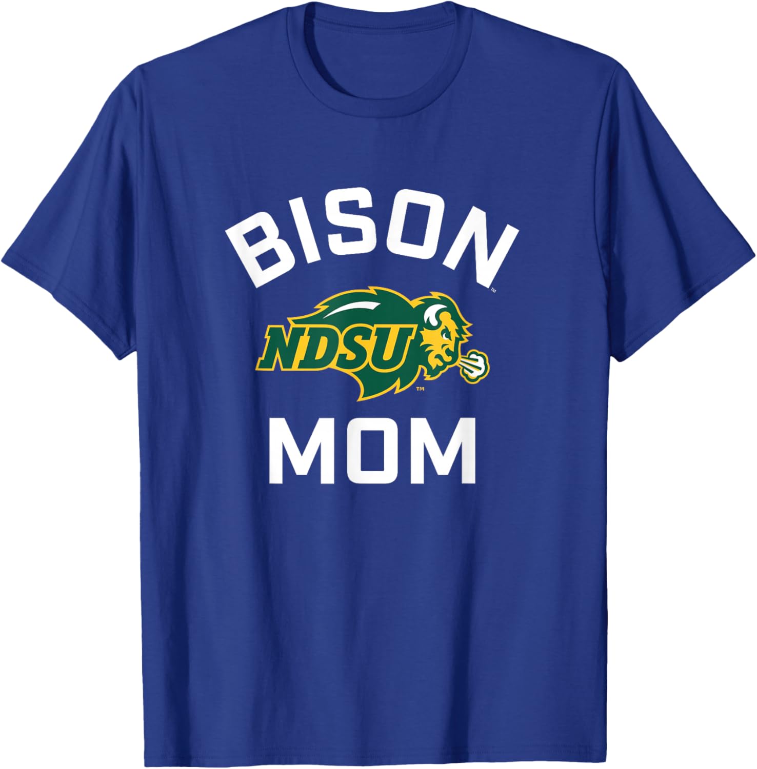 North Dakota State University NDSU Bison Arched Mom T-Shirt - T-Shirt | Royal