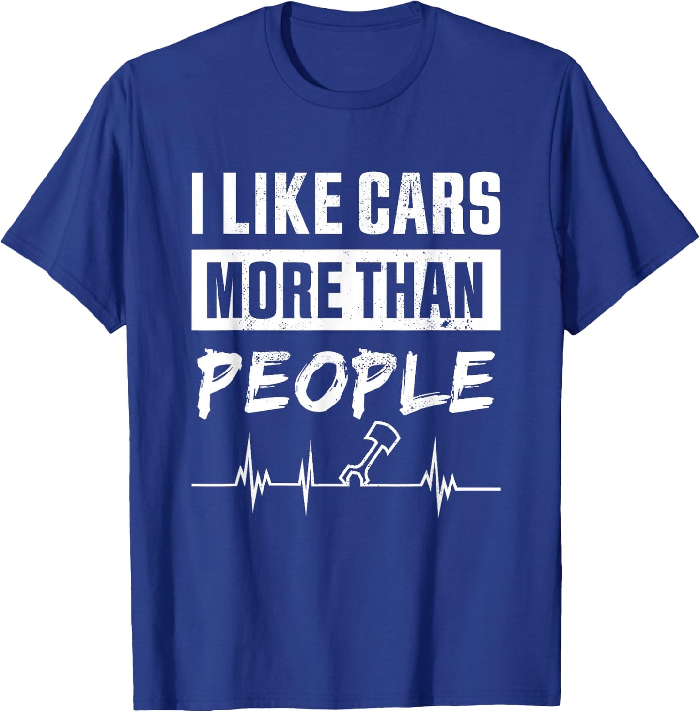 I like Cars more than People Funny Tuner Gift T-Shirt - T-Shirt | Royal