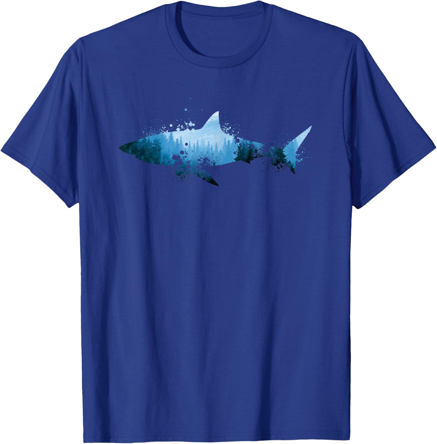 Men Women Boy Girl | Sharks Apparel Gifts Vintage Shark Silhouette | Hammerhead Shark Tiger Shark , Black, Small T-Shirt - T-Shirt | Royal