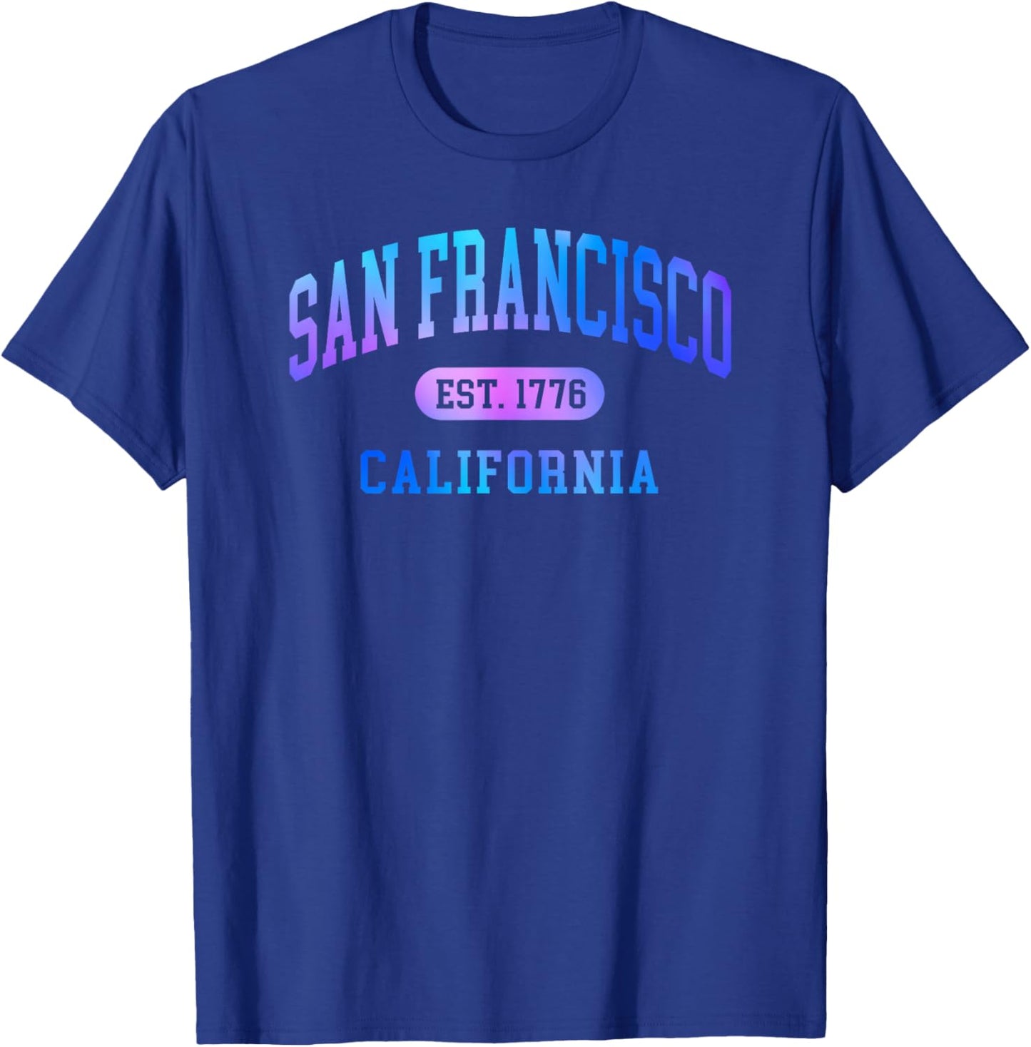 Vintage San Francisco California Retro Throwback Tie Dye T-Shirt - T-Shirt | Royal