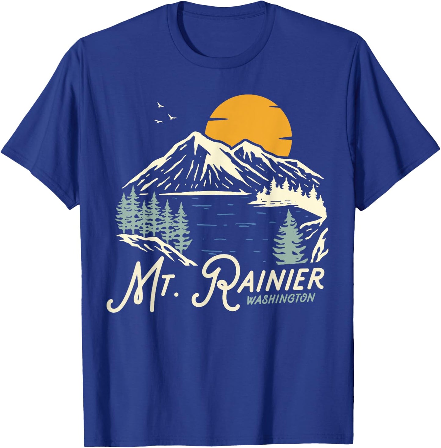Mt Rainier Washington, Outdoors, WA Vacation T-Shirt - T-Shirt | Royal